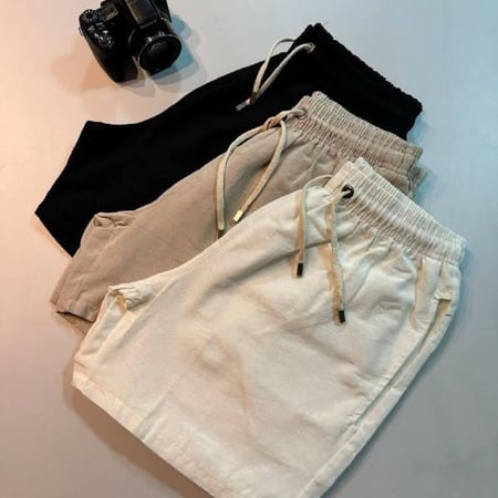 Short De Linho Masculino Bermuda Leve Praia Verao Novidade