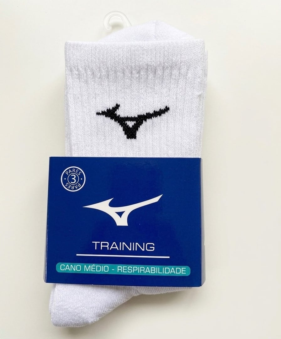 Kit 3 Pares Meia Esportiva Mizuno Cano Médio