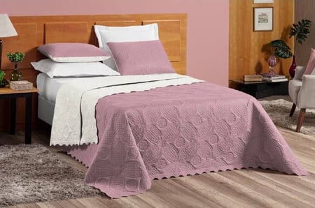 Cobre Leito 03Pçs Dupla Face Modelo Liso Várias Cores Queen Malha 100% Poliéster Matelado ...