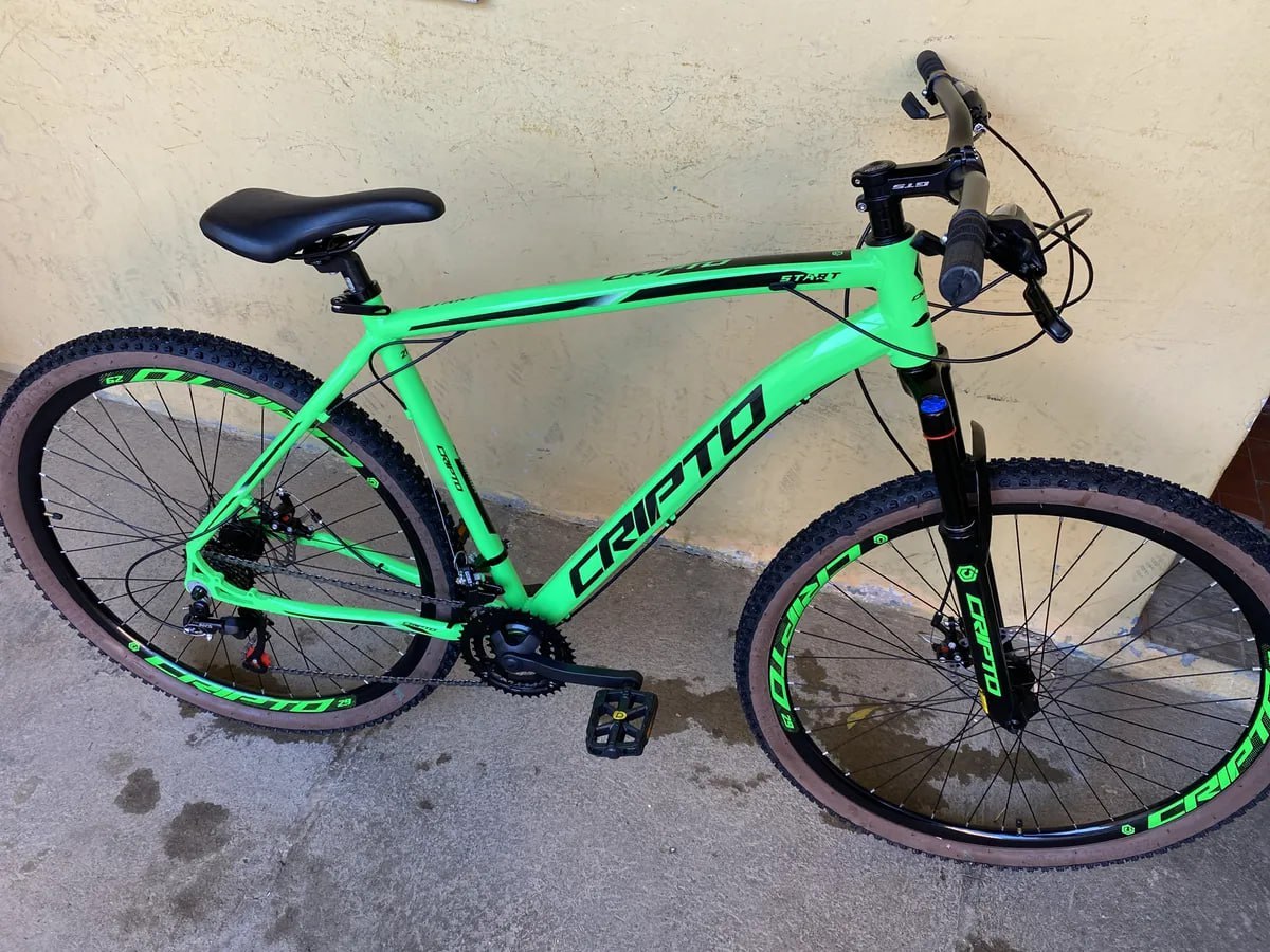 Bicicleta Aro 29 Mtb Cripto 24v Freios A Disco Pneu F.bege