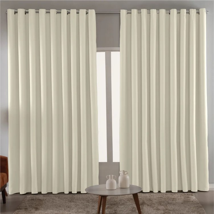 Cortina Blackout Em Tecido 3,00x2,80 Corta Luz Cor Palha