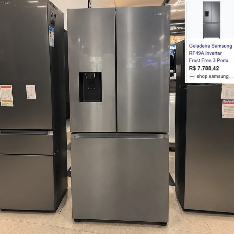 Refrigerador French Door Samsung de 03 Portas Frost Free com 549 Litros Inox - Rf49a5202s9/az 127V