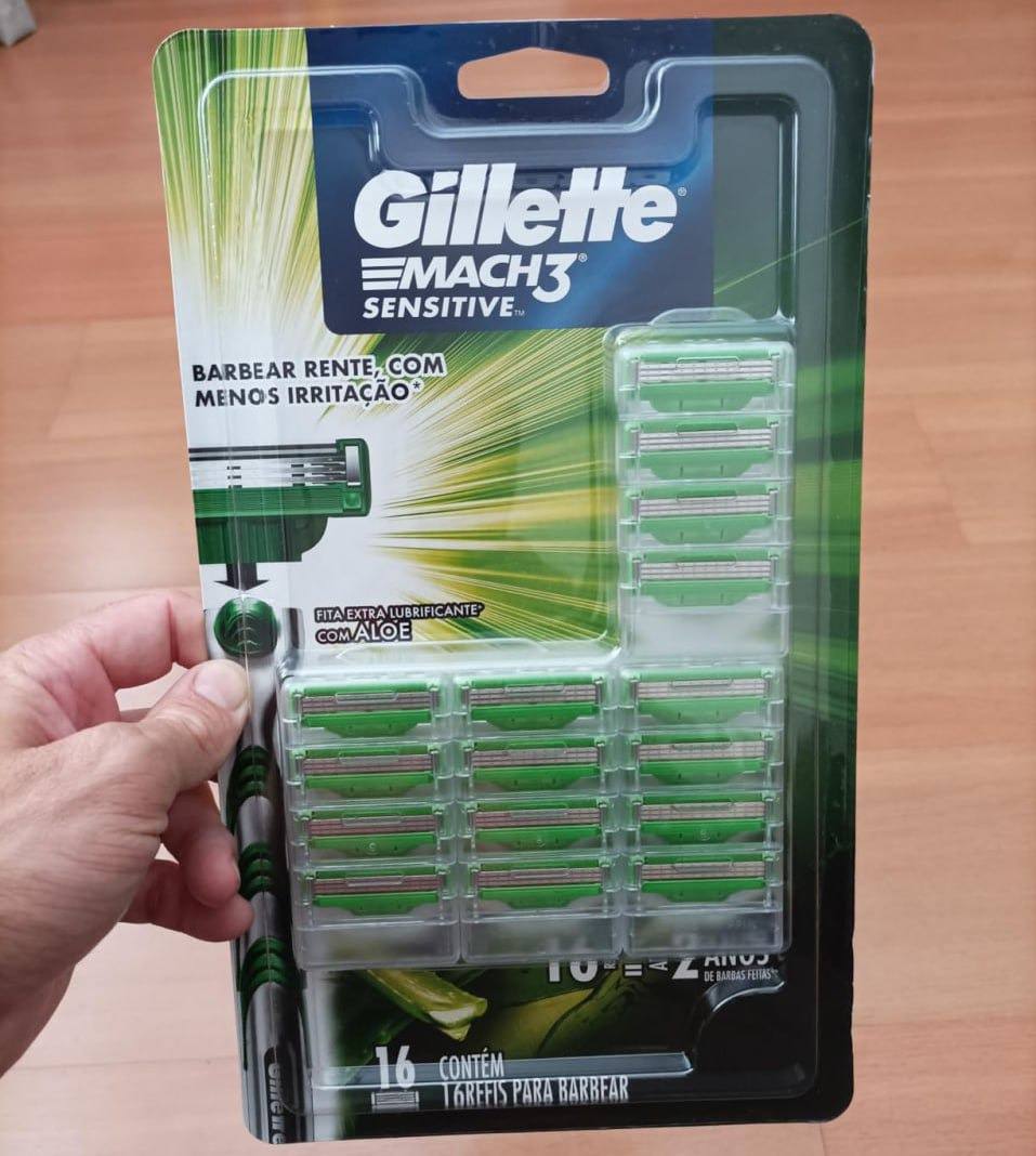Carga para Aparelho de Barbear Gillette Mach3 Sensitive 16 unidades
