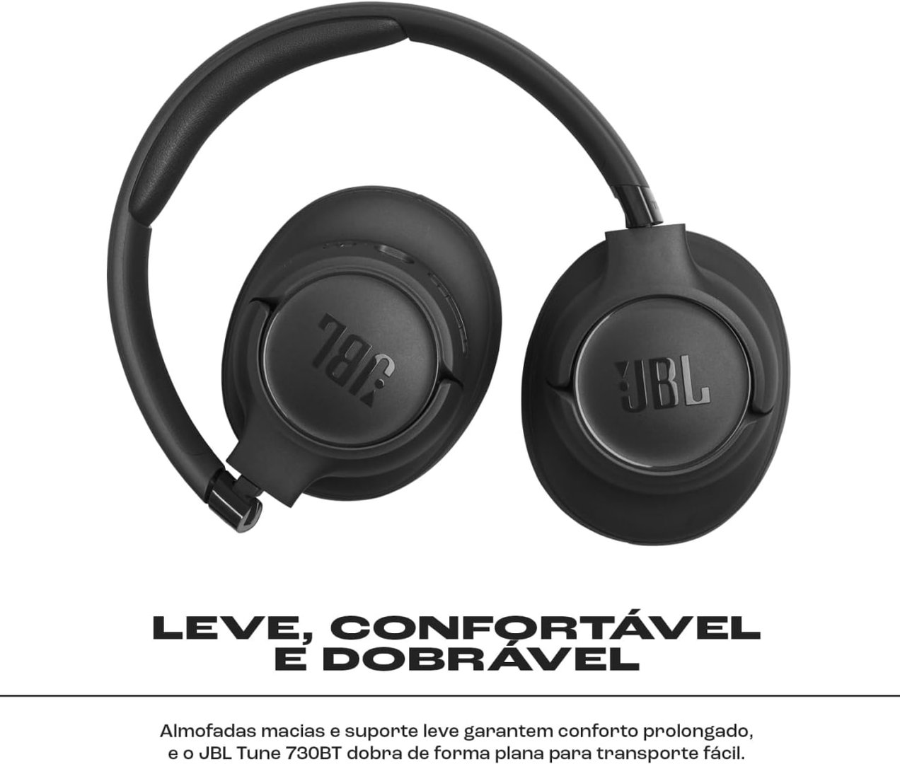 JBL, Fone de Ouvido Bluetooth Over-Ear, Tune 730BT, Sem Fio, Até 76 Horas de Bateria - Preto