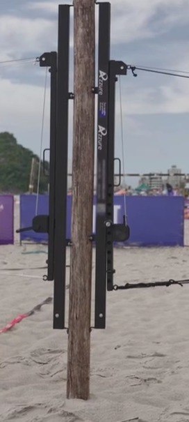 Trilho Suporte Para Rede Beach Tennis Futevôlei Vôlei 1.8m Regulável Azzure Preto