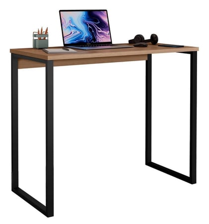 Escrivaninha Industrial Mesa Estudo Aparador Office Aço Mdf