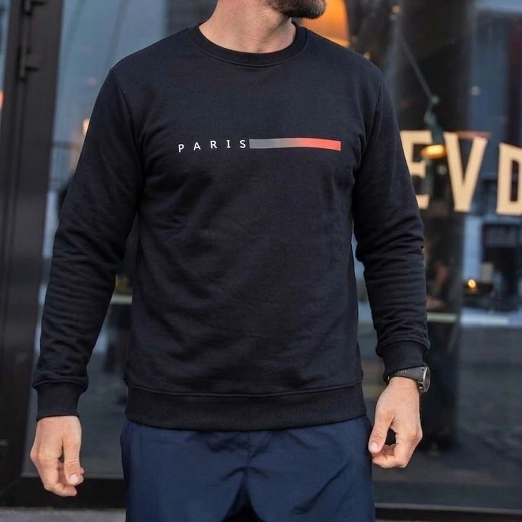 Moletom Masculino Gola Careca Flanelado Paris Suéter Frio