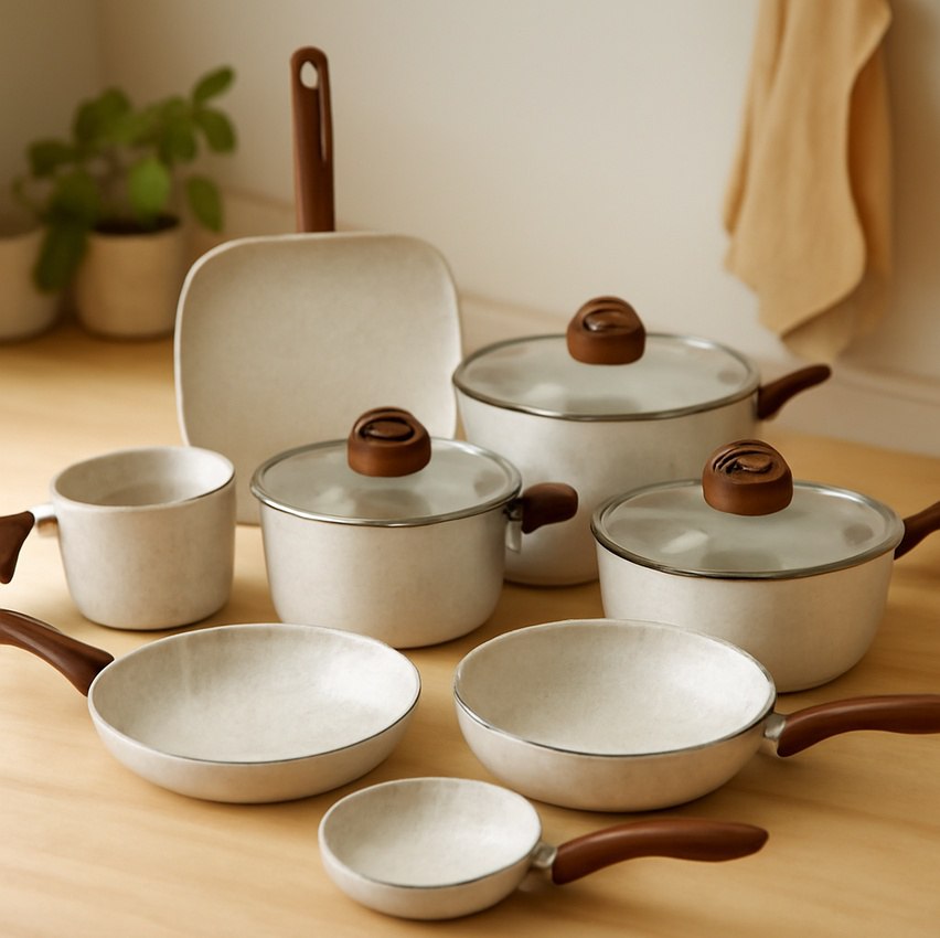 Conj De Panelas 8 Peças Ceramic Life Smart Plus Vanilla - Brinox Baunilha