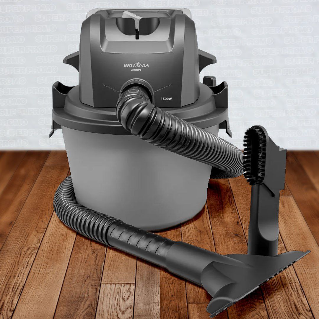Aspirador De Pó E Água Britânia 6l 1500w Bas71 Cinza 220v