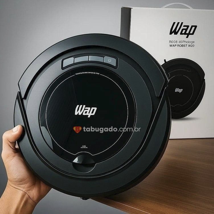 WAP Robô Aspirador Robot W90 3 em 1, 250ml, Bivolt, Sistema Antiqueda