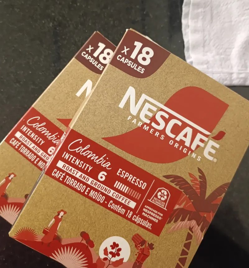 Caixa Café Nespresso em Cápsula Nescafé Farmers Origins Colombia - 18 cápsulas