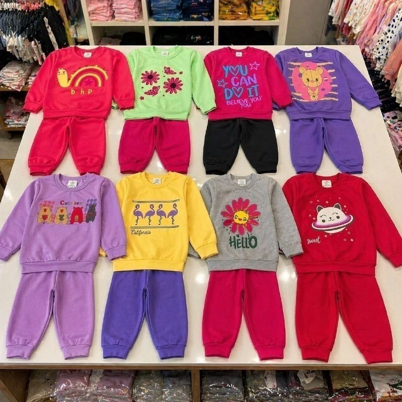 Kit 8 Peças Moletom Menina Infantil Inverno Atacado Barato