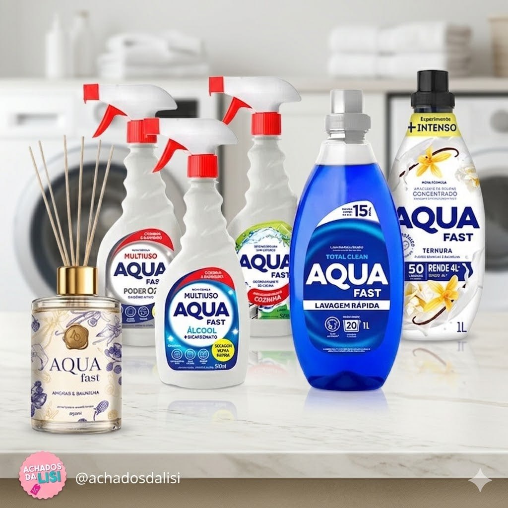 Kit Casa Completa Aquafast 6 Em 1 Lava Roupas Aromatizador