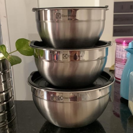 Conjunto de Bowls Tigelas de Inox com Tampa Plástica Electrolux