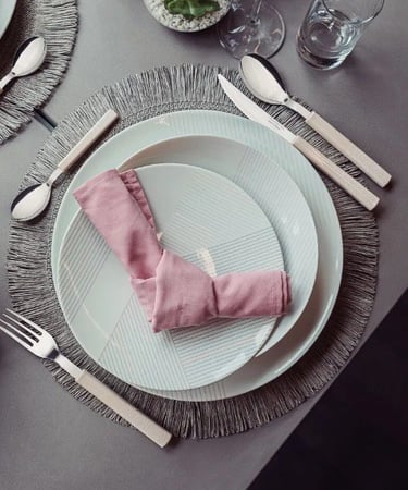 Aparelho De Jantar Grid Em Porcelana Decorada 20 Peças Tramontina 96589032
