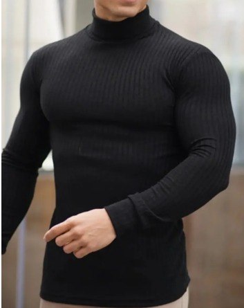 Blusa Cacharrel Masculina Ribana Canelada Manga Longa 