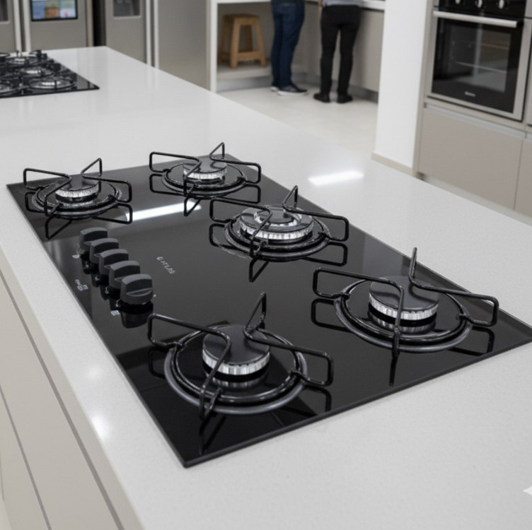 Cooktop 5 Bocas Mesa De Vidro Atlas Agile Up Bivolt