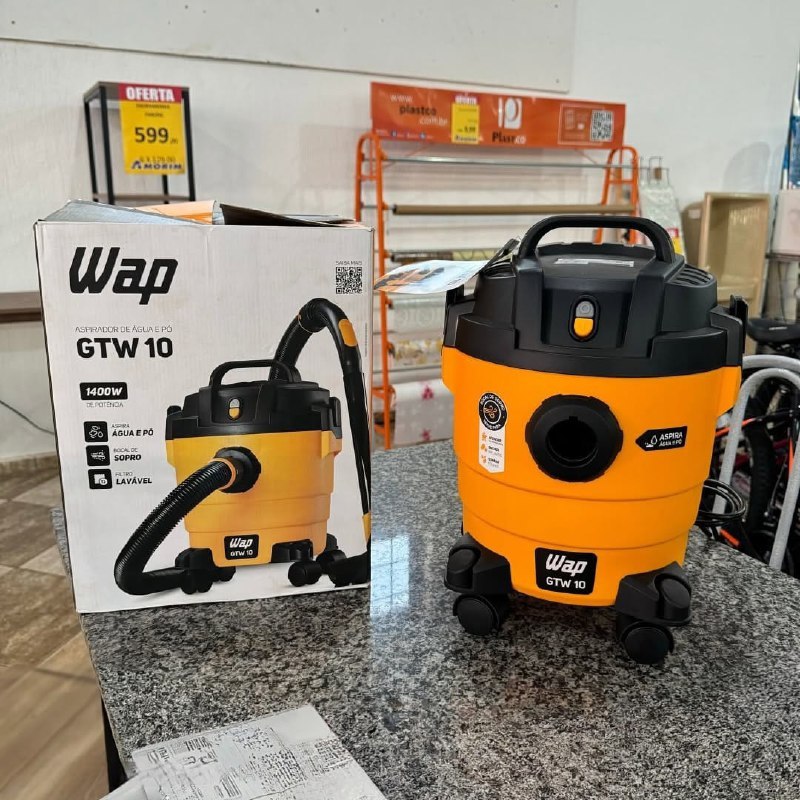 Aspirador de Pó e Água WAP GTW10 com Bocal de Sopro 10 litros - 1400W - 110V
