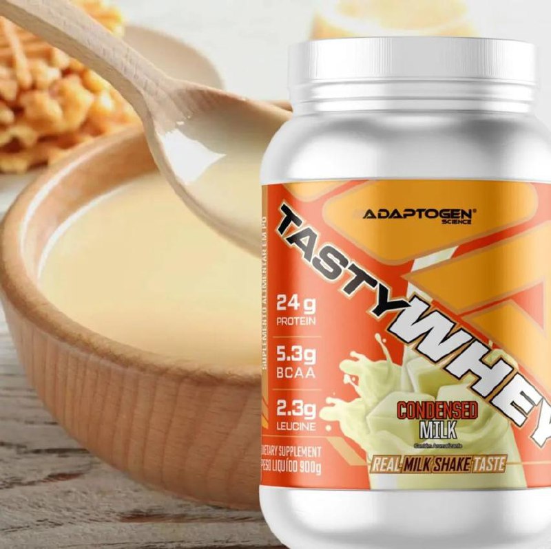 Suplemento Tasty Whey 3w Gourmet Whey Protein Adaptogen Science Pote 900g Sabor Leite Cond...