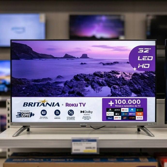 Smart TV 32" Britânia B32KRA Roku TV