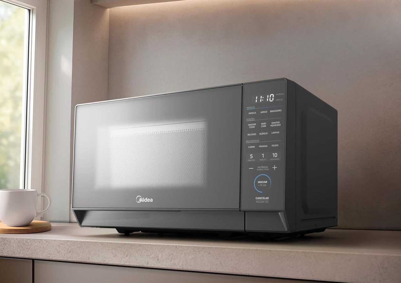 Micro-ondas 20L Prata Porta Espelhada MasterCook Midea 220V