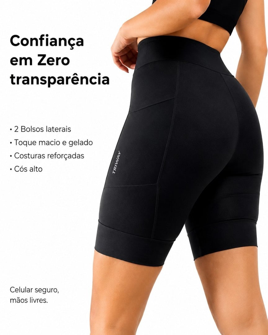 Short De Corrida Feminino Compressão Com Bolsos Triway