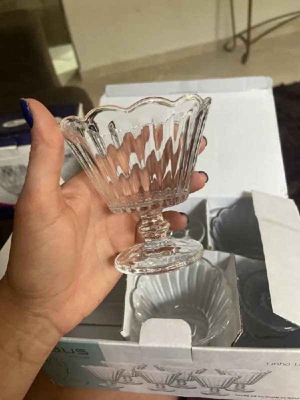 Jogo de Taças de Vidro para Sobremesa Transparente 150ml 6 Peças Haus Concept Lótus