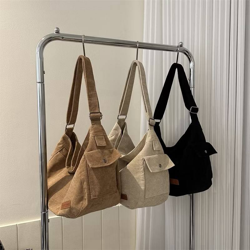 Bolsa Novo Estilo Bolsa De Moda De Ombro Unissex De Grande Capacidade Bolsa De Veludo