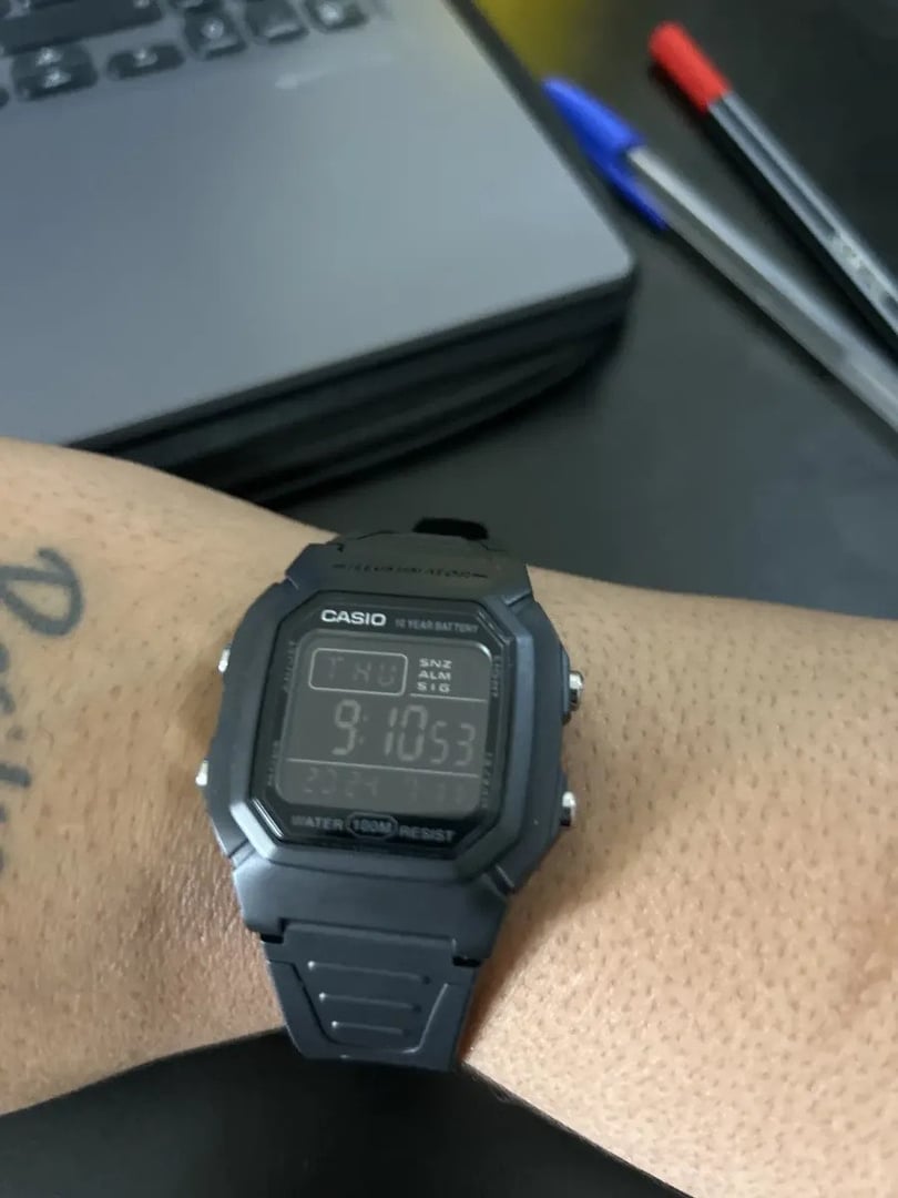 Relógio Casio Masculino Digital Negativo W-800h-1bvdf Preto