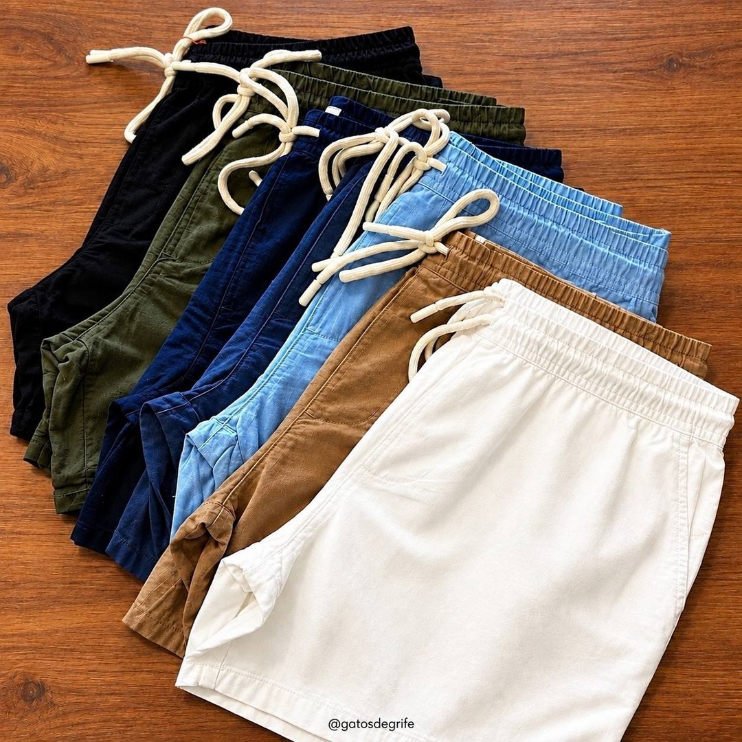 Kit 2 Shorts Linho Masculina Bermuda Estilo Mauricinho Leve