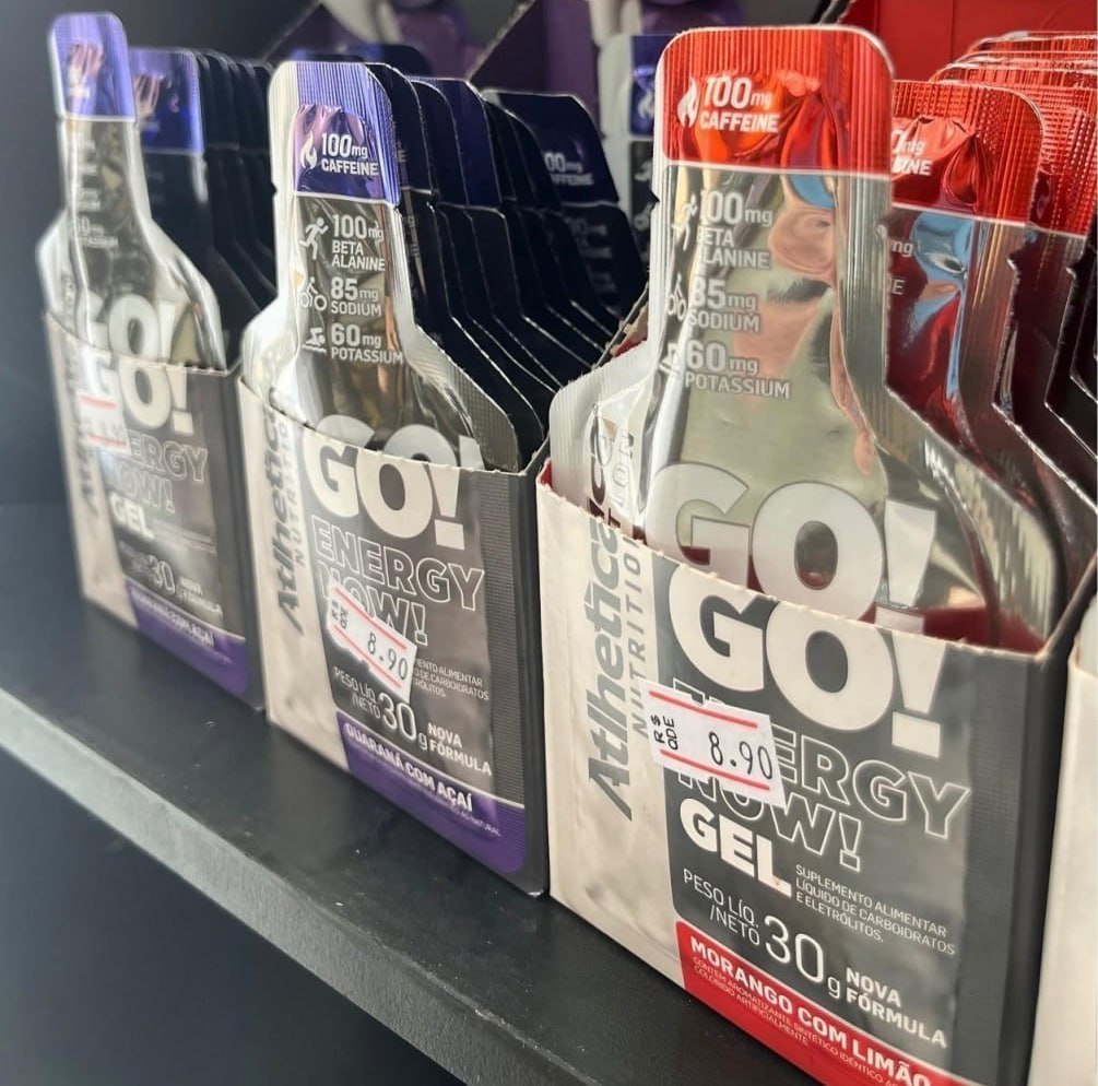Atlhetica Nutrition GO! ENERGY NOW GEL (10 sachês de 30g) Guaraná com Açaí, Multicolorido.