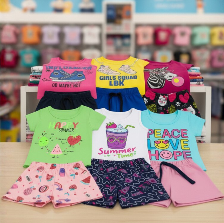 Kit 6 Peças Conjunto Infantil Verão Menina Dia A Dia 1 - 10