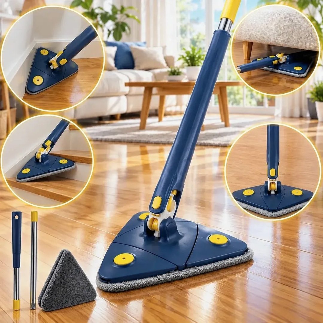 Mop HNQ de Microfibra Triângulo Multiuso Ajustável para Limpeza