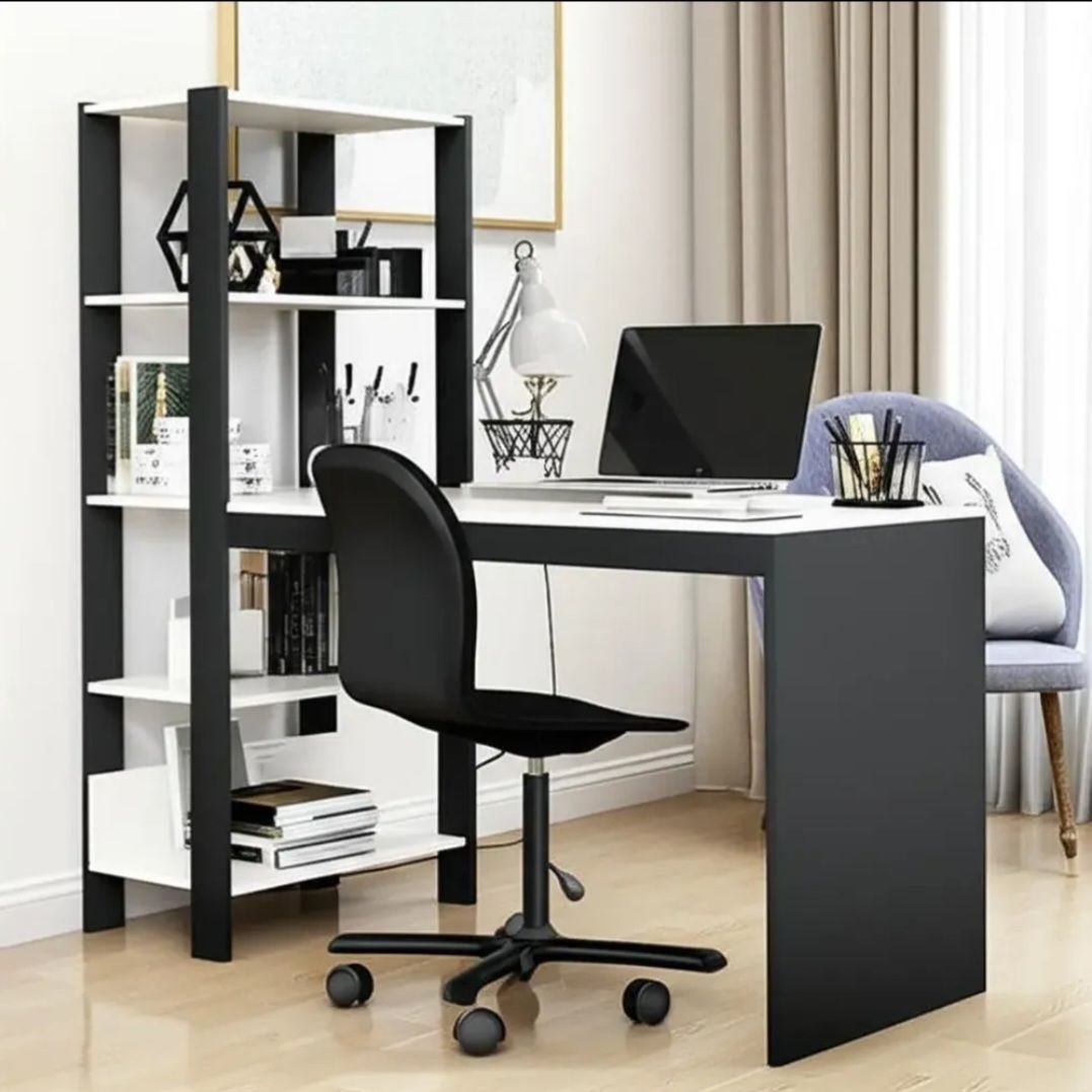 Escrivaninha Art Panta Artemis Mdp De 120cm X 135cm X 47cm Preto/branco