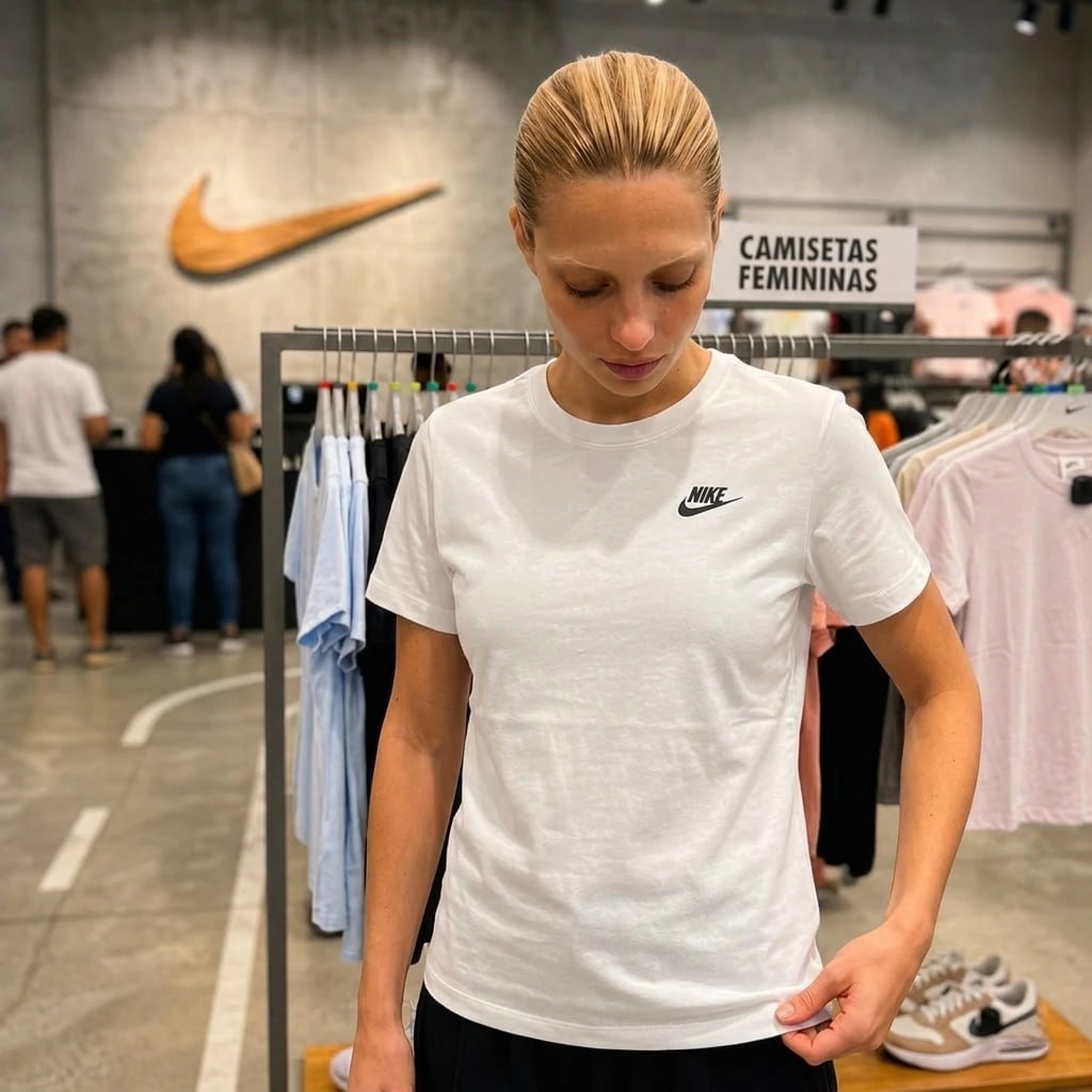 Camiseta Nike Sportswear Club Essentials Branca