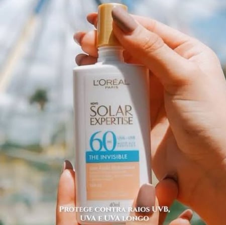 L'Oréal Paris Solar Expertise, Protetor Solar Facial The Invisible Fluido FPS60 com Ácido ...