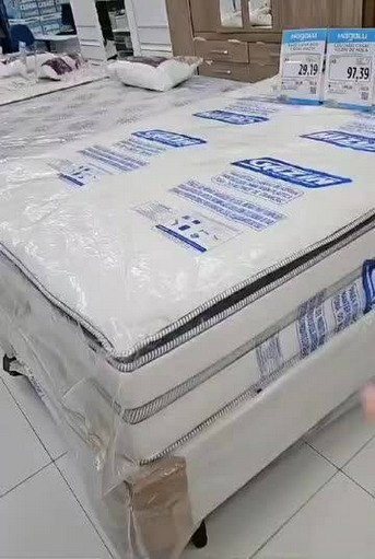 Cama Box King (Box + Colchão) Gazin de Mola - Ensacada 59cm de Altura Diamond Blue