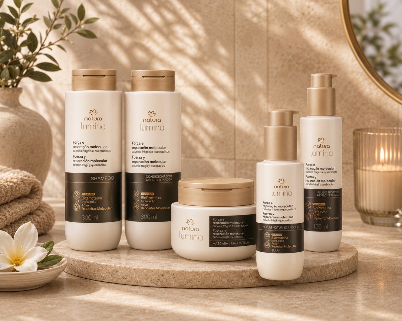 Kit Completo Lumina Força e Reparação Molecular (5 produtos)
