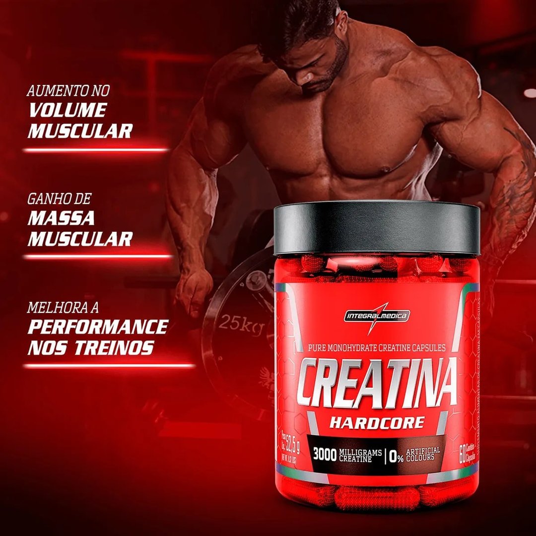 Creatina 100% Pura 60 Cápsulas Integralmédica Sem Sabor