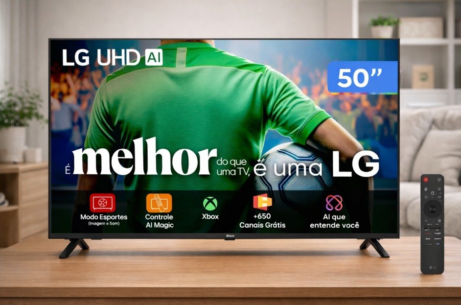 Smart TV 50" LG 4K Ultra HD 50UA8550PSA webOS 25 AI Processor 4K Gen8 com Alexa 3 HDMI