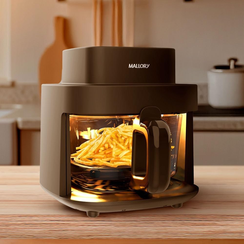 Fritadeira Elétrica Mallory SmartGlass - 4,5L, Air Cook 360°, Temperatura até 200°C, Cuba de Vidro Temperado - 127V