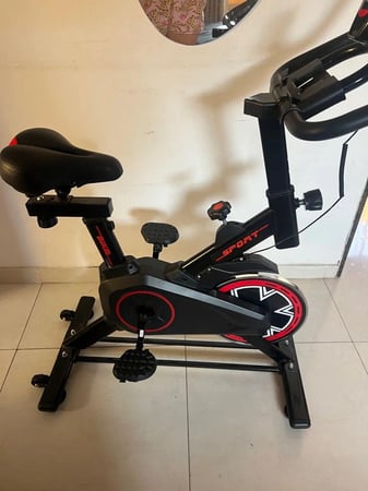 Bicicleta Ergométrica Spinning Com Roda De Inércia De 6kg Preto E Vermelho