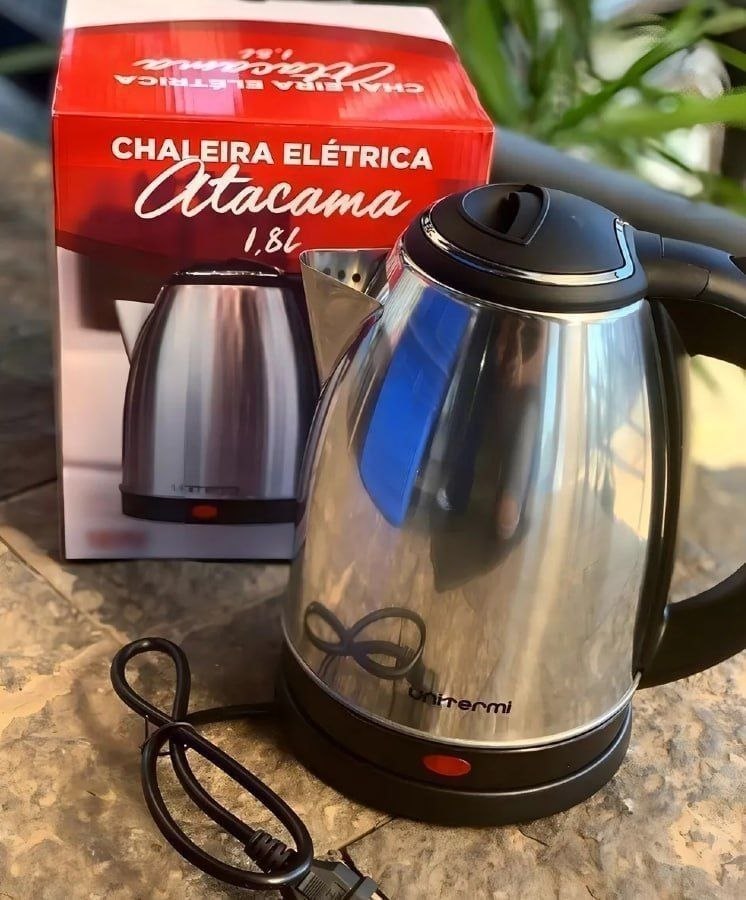 Chaleira Elétrica 1,8l 1200w Unitermi Atacama Prateado 127v
