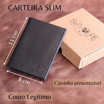 Carteira Masculina Slim Couro Legítimo Marca Bellvolpe