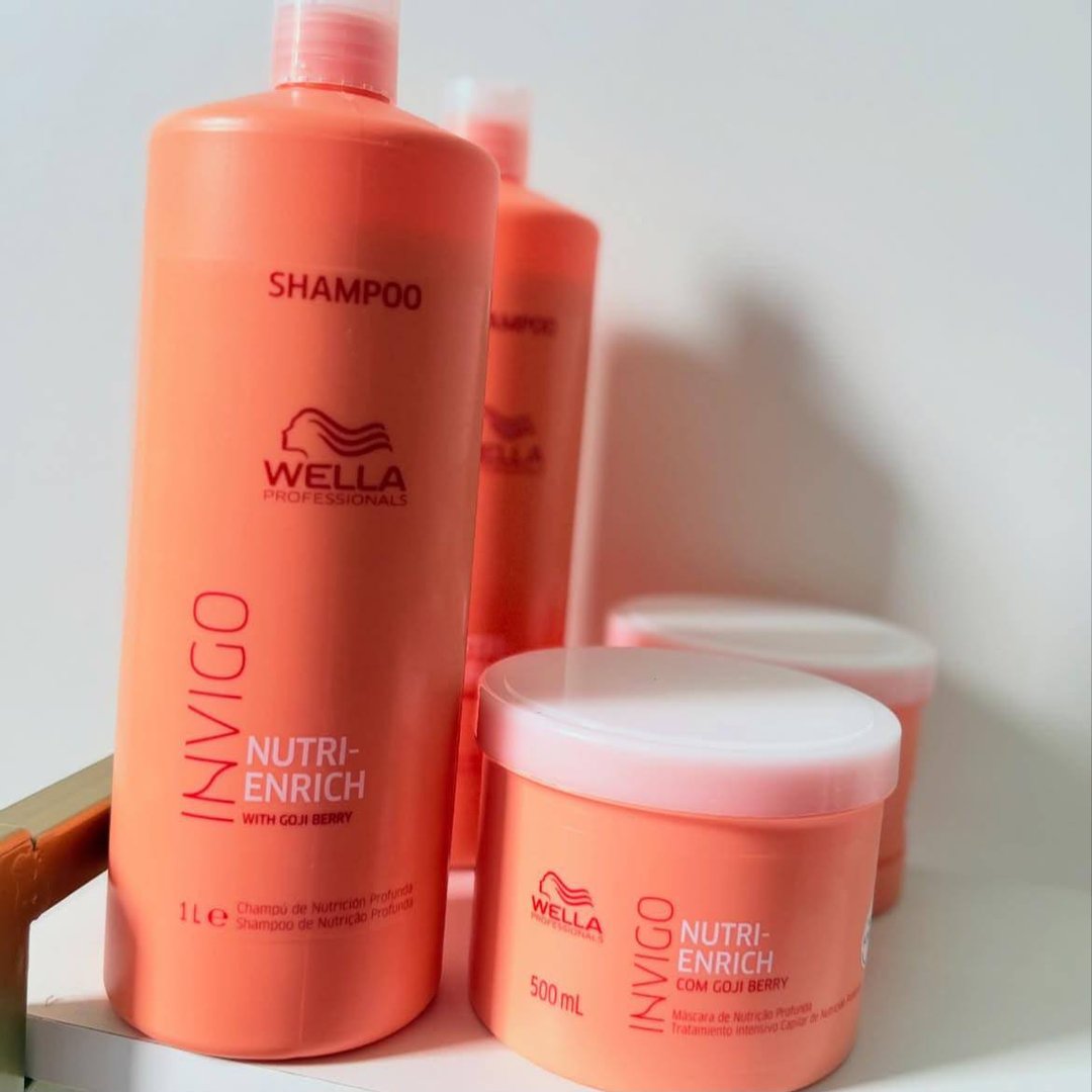 Kit Wella Nutri Enrich Shampoo 1000ml + Máscara 500ml Invigo