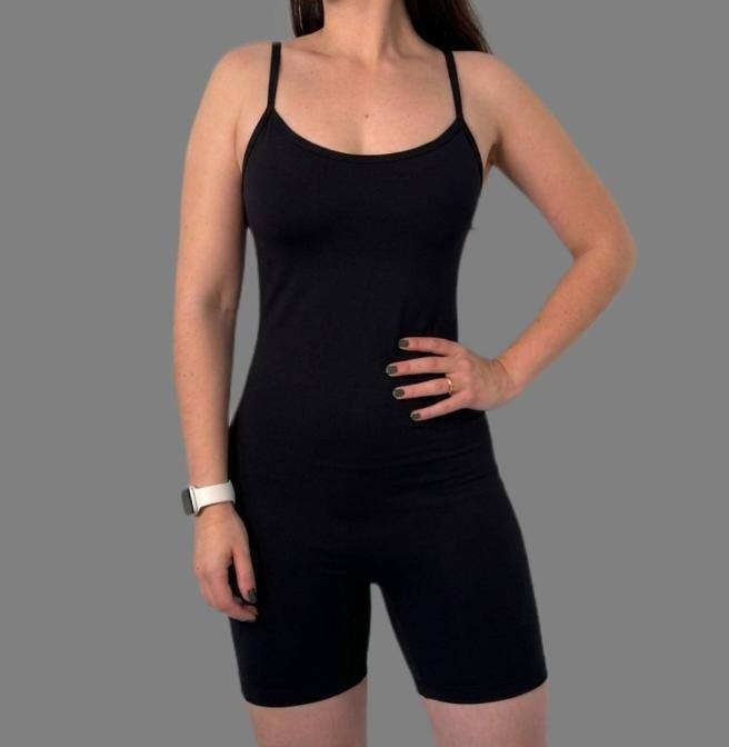 Macaquinho Fitness Feminino Zero Transparência Alça Academia