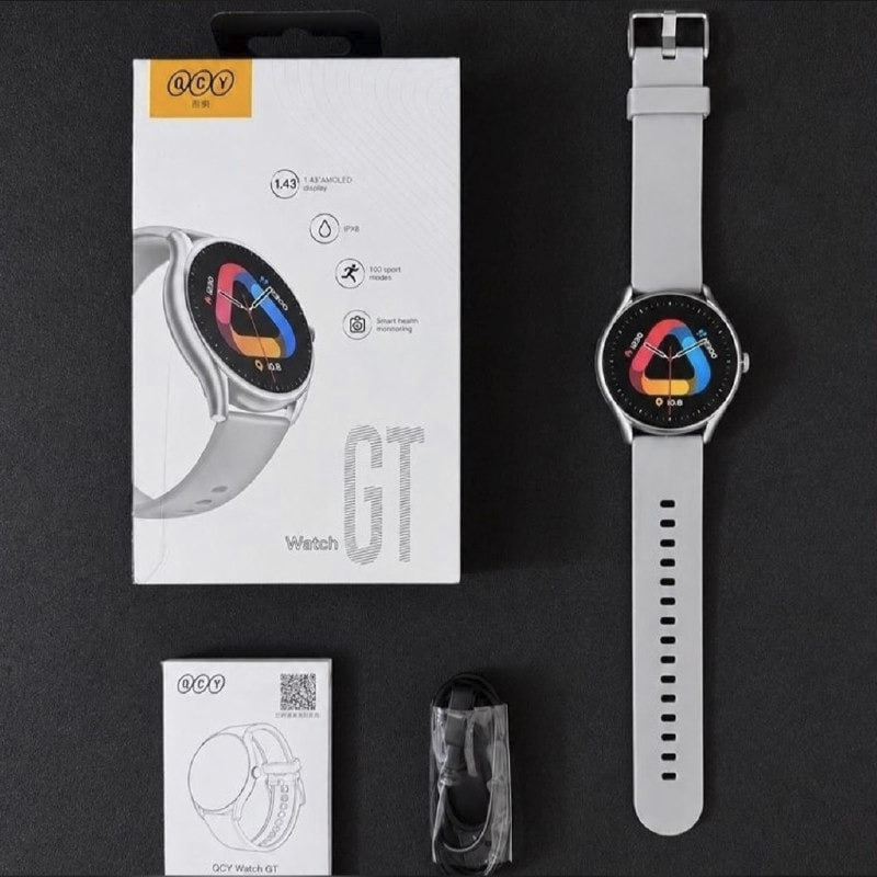 Relógio Smartwatch Qcy Gt S8 Tela Amoled Bluetooth Ipx8 Cor Cinza