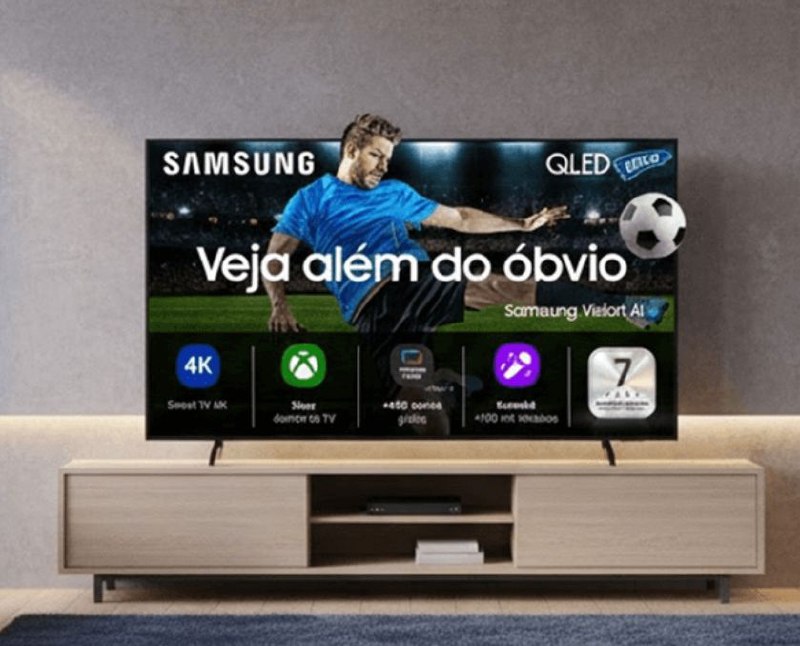 Smart TV 55" Samsung Ultra 4K QLED QN55Q7FAAGXZD Tizen Q4 AI 3 HDMI