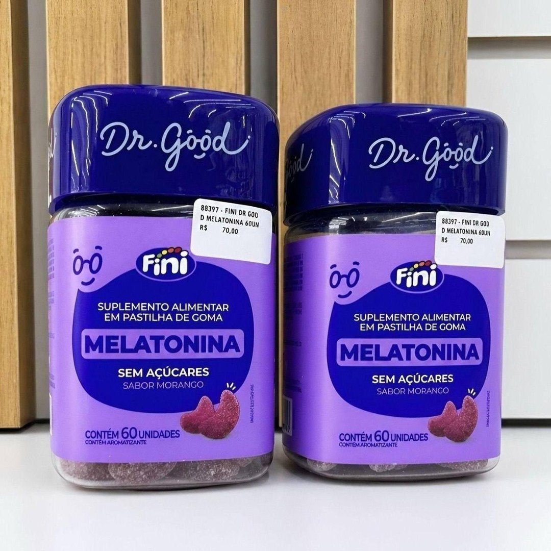 Kit 2x Melatonina Sabor Morango 2x60 Gomas Fini Dr Good