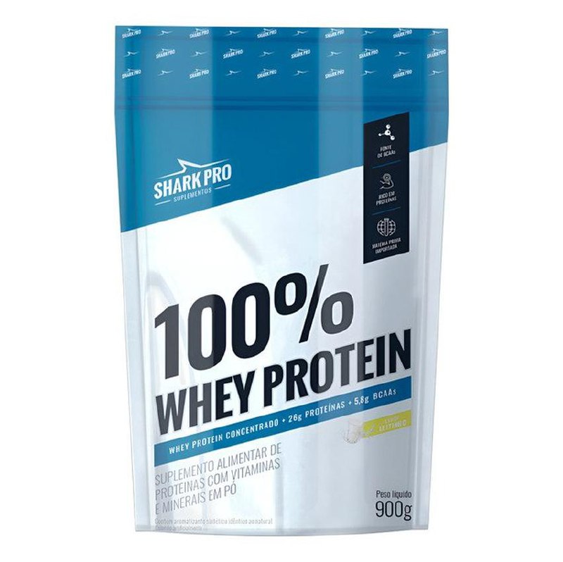 100% Whey Protein Conc Refil 900g Grow Soldiers - Shark Pro Sabor Leitinho
